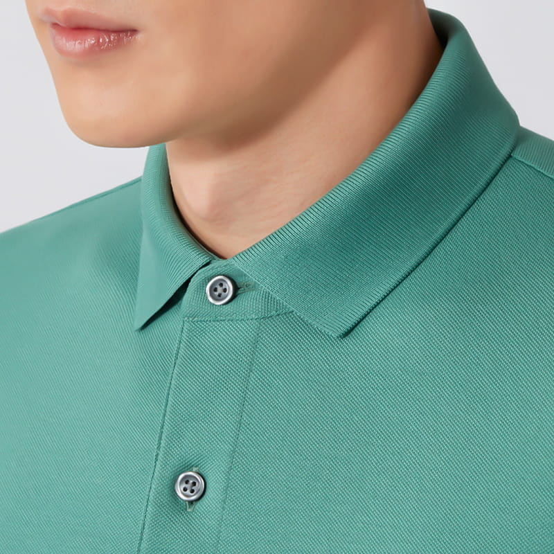 Polo de manga corta para hombre con cuello de punto acanalado